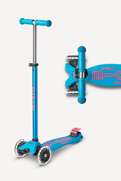 Micro Kickboard Maxi Deluxe LED Scooter - Aqua - MMD078
