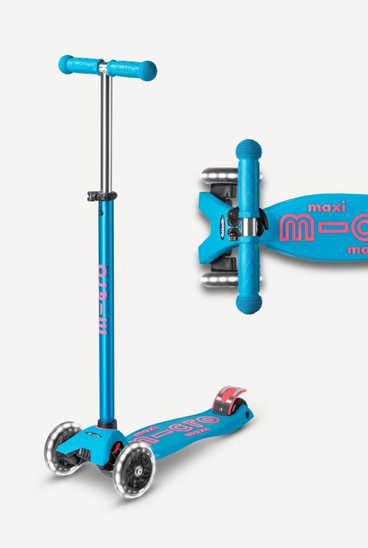 Micro Kickboard Maxi Deluxe LED Scooter - Aqua - MMD078